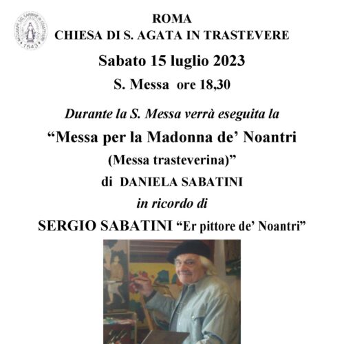 Locandina 15 luglio 2023 - Chiesa S. Agata in Trastevere